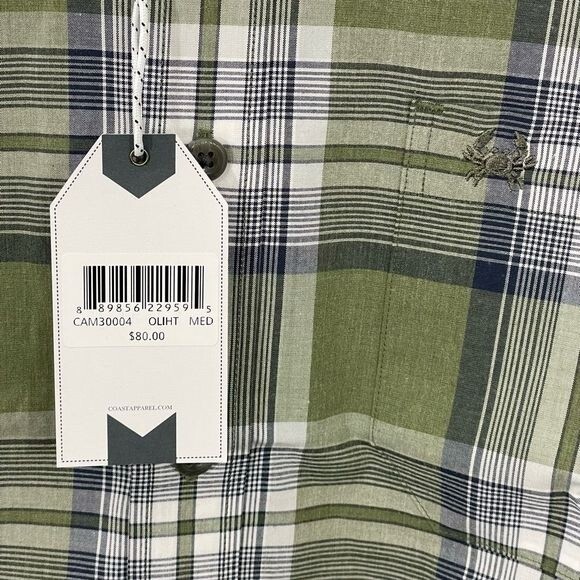 NWT Coast Men's Green "The Anchor Buttondown" Long Sleeve Shirt Size Medium - Picture 5 of 5